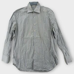 Gemelli Milano Shirt Mens Large Italy Striped Long Sleeve Button Down Designer